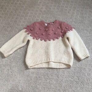 Zara 12-18M Pink & White Sweater